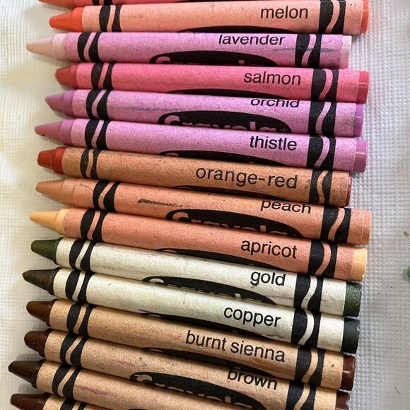 X2 Vtg Crayola Crayon Box Binney & Smith Crayons Retired Colors Incomplete - Picture 14 of 16